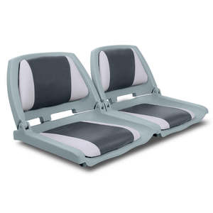 Boating Water Sports: Sport Foldable Marine Boat Seats – Grey (Set of 2)