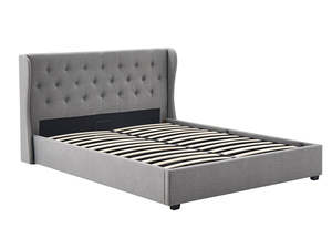 Bed Frames: Keron Storage Bed Frame Grey - Queen