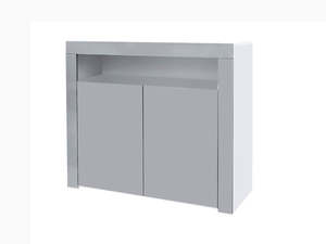 Buffet Sideboards: Anshos Buffet 108 with LED Light White+Grey