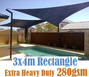 Gazebo Shade: Shade sail D 3x4m BLACK