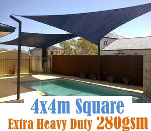 Gazebo Shade: Shade sail D 4x4m BLACK