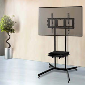 All: Mobile TV Stand for 32"-65" TVs Mount Bracket Portable Shelf Trolley Cart