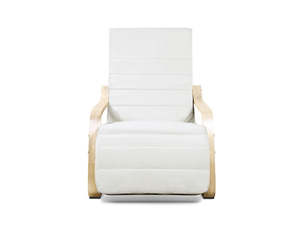 Bentwood Armchair with Footrest - Beige