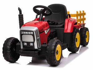 Toys: Kids Ride On Tractor with Trailer - Red