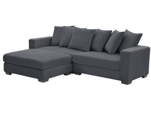 DS Daury L Shaped Sofa Corduroy Dark Grey