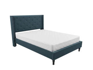 New Lisbeth Bed Frame Blue & Bon15 Mattress - Queen