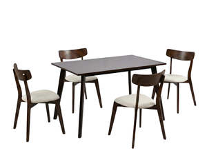 Fiesta Dining Table Wenge - 120 cm & Iora Dining Chair Walnut - Set of 4