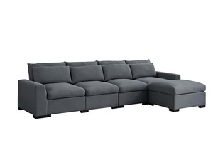 DS Savile Sectional Sofa With Ottoman - Dark Grey