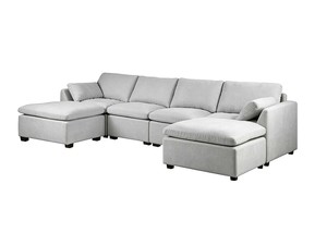 DS Jonpony 6PC Modular Sofa Set - Light Grey