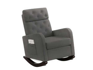Zyber Excl Discounted: DS Sisco Velvet Rocker Chair - Grey