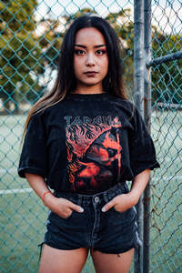 Frontpage: Tshirt with Ox-Head and Horse-Face - red