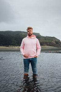 Mens Hoodie - Pink