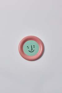 Jones Co: Smiley Plate - Pink and Green