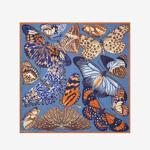 Inoui Editions - Papillon Duck Blue square 100% wool scarf