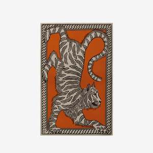 Inoui Editions - Mantra Tiger throw in orange 100% cotton