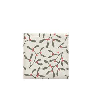 Homeware: Paper Napkin - Mistletoe in Red and Green