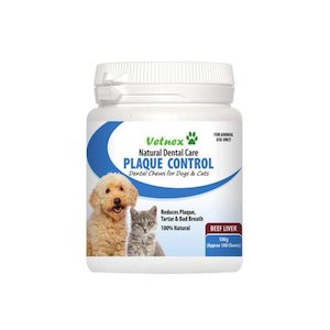 Health Hygiene: Vetnex Plaque Control Dental Chews - Beef Liver - 100pack