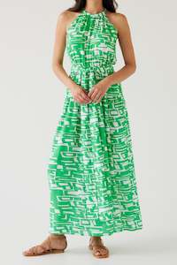 The Racquet Club Collection: Jolene Dress | Green Geo