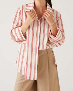 Chapter One Ss24: Mark Shirt | Cherry Stripe
