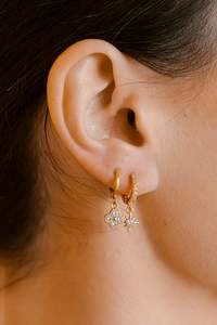 Styling 1: Flower Huggie Earrings | Gold