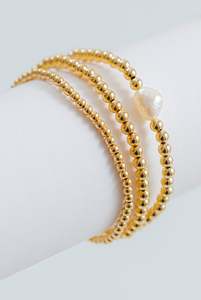 Bead Pearl Bracelet | Gold