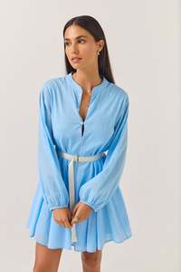 New Arrivals: Godet Mini Dress | Sky Blue
