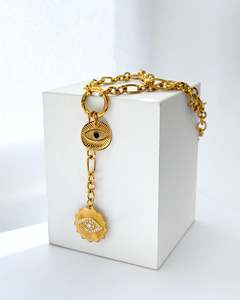 Tuesday Accessories: O-Link Chain Necklace | Gold Evil Eye