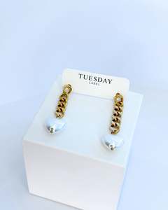 Chain Heart Earrings | Gold