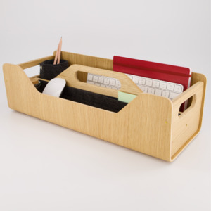 Frontpage: Gustav Dot XL - Oak Wood Desk Organizer and Desk Storage