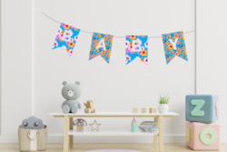 Blue & Yellow Floral DIY Alphabet Bunting Kit