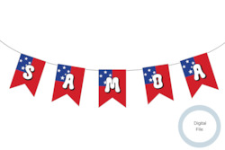 Digital: Samoan Alphabet Bunting Set (Samoan Flag)