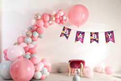 Digital: Tropical Alphabet Bunting Set (Floral Pink)