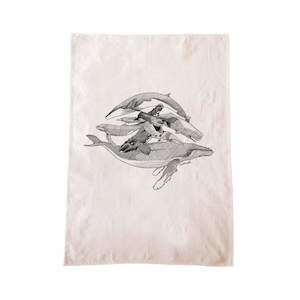 Whales Collection: Whales Tea Towel