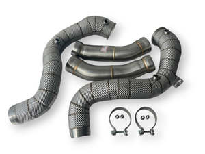 Mercedes Benz M177 C63 C63s Catless Downpipes exhaust - Slightly dented stock