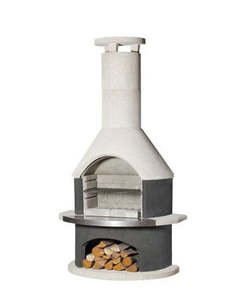 Pizza Ovens: Buschbeck Rondo Grey BBQ Fireplace - HBBRG
