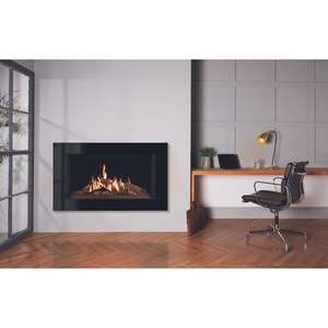 Gas Fires Heaters: Gazco Reflex 105 Timber Cavity Package (includes Black Glass Lining Set)