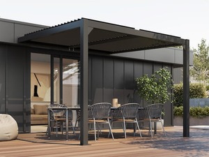 Louvre Roofs Patio Covers: Louvre Roof System Wall Mount 3m x 3m Charcoal