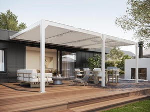 Louvre Roof System Wall Mount 6m x 4m White