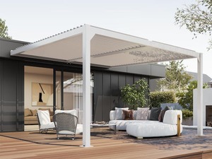 Louvre Roofs Patio Covers: Louvre Roof System Wall Mount 4m x 4m White