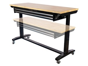 Sheds Cabins: Workbench Height Adjustable 2 Drawer 157 x 61cm