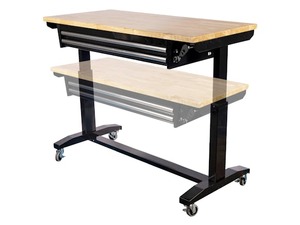 Workbench Height Adjustable 2 Drawer 132 x 61cm