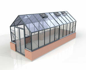 Sheds Cabins: 8x20ft (2.6x6.4m) Elite Stonewall Glasshouse