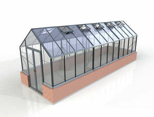 Winter Gardenz 8x24ft (2.6x7.7m) Elite Stonewall Glasshouse