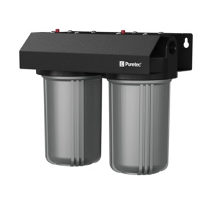 Water Filtration Treatment: WH2-30 Puretec Whole House Dual System Complete 10 inch MaxiPlus 1" Connection