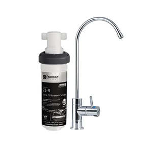 Filtration Tapware: Puretec Z18 Quick-Twist Undersink Water System with High Loop Designer Faucet