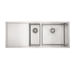 Mercer DV403-L Sheffield 1 & 1/4 Double Bowl & Drainer - Left Hand