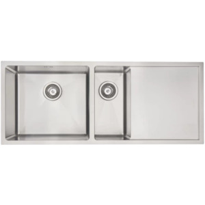 Mercer DV403-R Sheffield 1 & 1/4 Double Bowl & Drainer - Right Hand