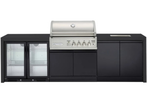 Outdoor Kitchens 1: Crossray TC4KB-22 4 Burner Outdoor BBQ Kitchen with Sink & Double Fridge