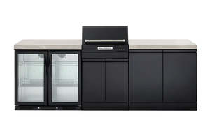 Outdoor Kitchens 1: Crossray TCEK-17 eXtreme Electric Outdoor BBQ Kitchen with Double Door Fridge