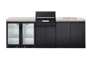 Outdoor Kitchens 1: Crossray TCEK-18 eXtreme Electric Outdoor BBQ Kitchen with Sink & Double Door Fridge